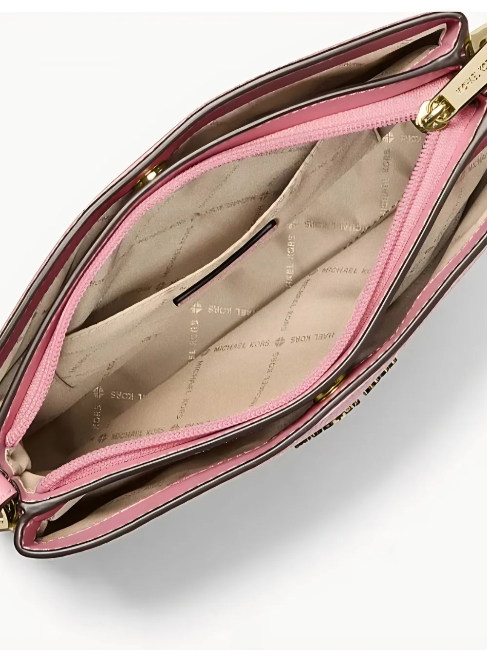 Michael Kors Pink Pebbled Leather Tote with Floral Coin Pouch